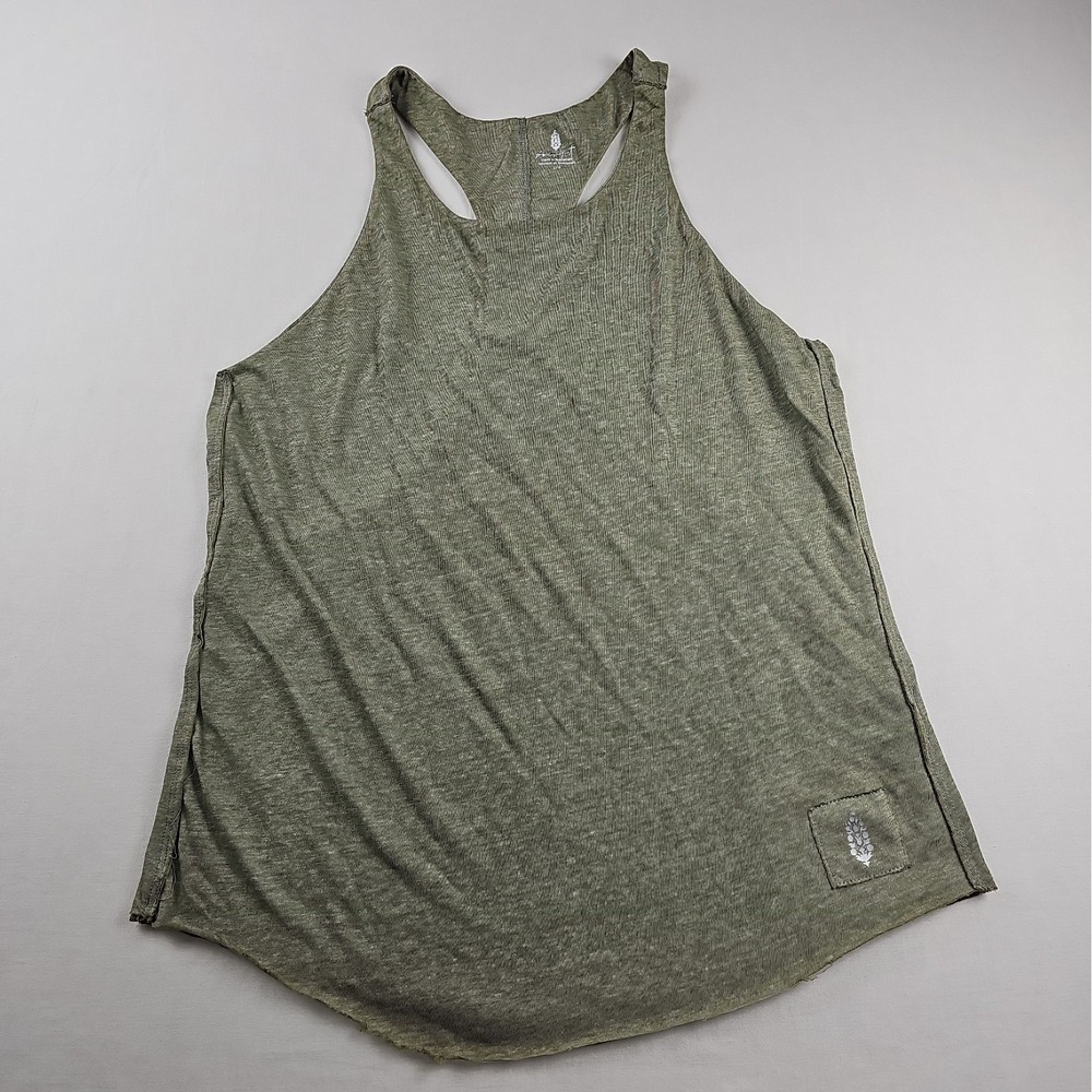 Free People FP Movement Women's Exhale Racerback Tank Top Olive Green size L